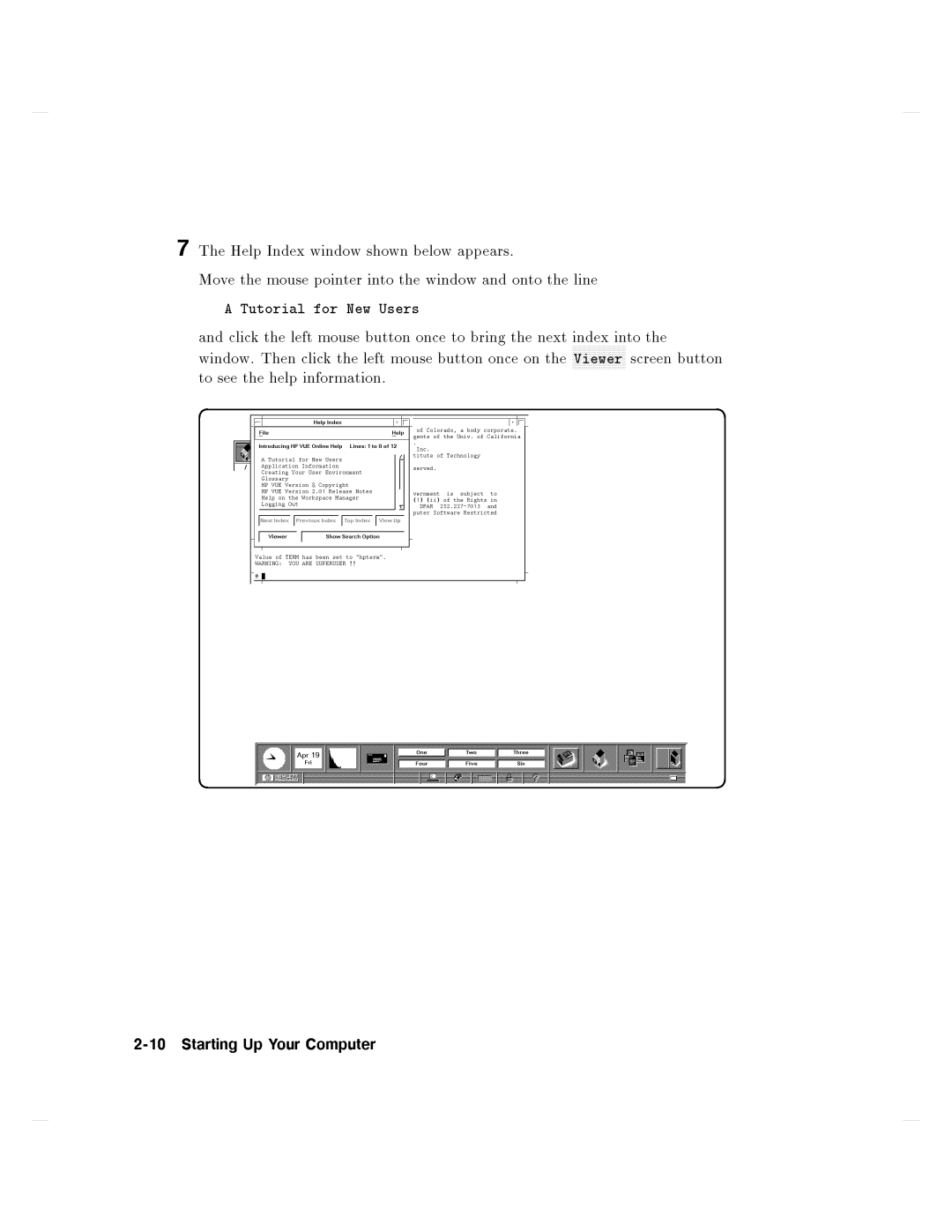 HP 750 manual 10StartingcUpYourComputer 