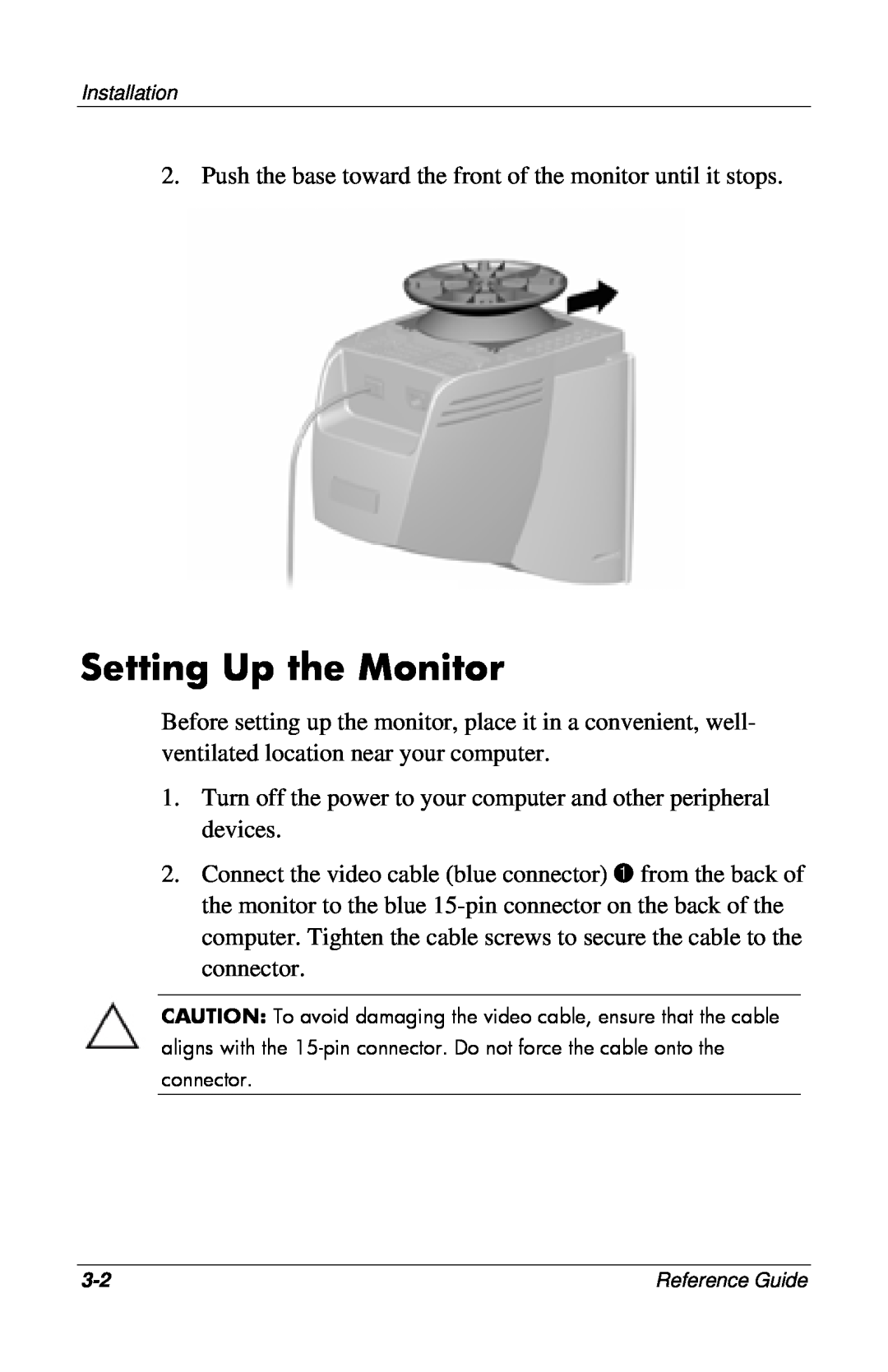 HP 5500, 7500, CRT, 9500, mx704, 7550 manual Setting Up the Monitor 