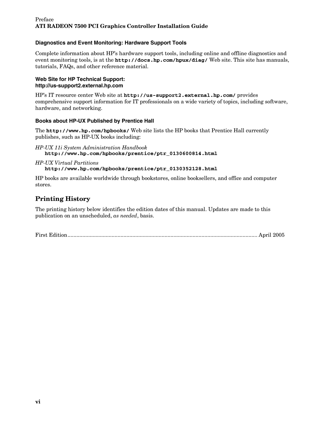 HP 7500 I manual Printing History 