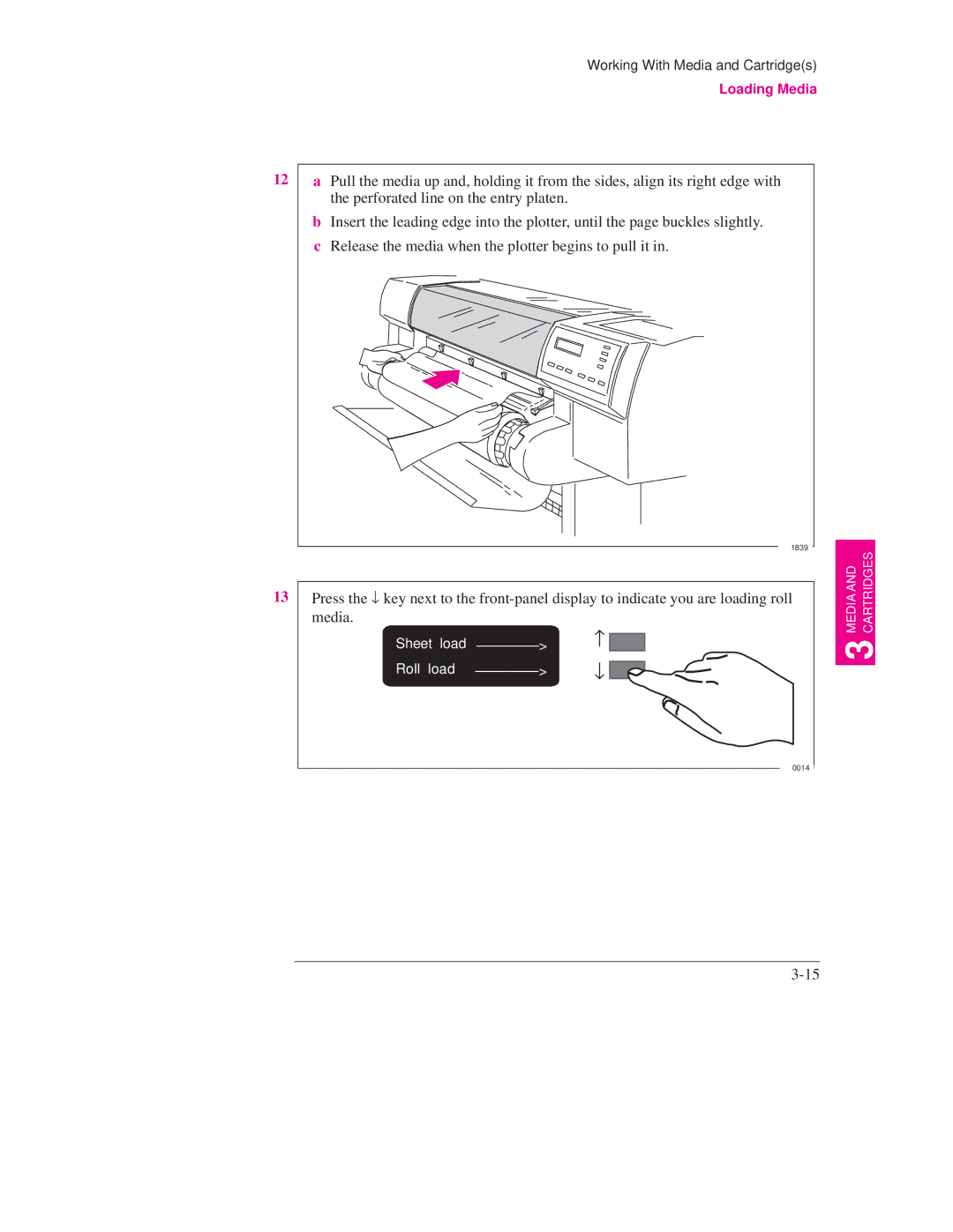 HP 700, 750C PLUS PLOTTER manual Sheet load ±±±±±±±± Roll load 