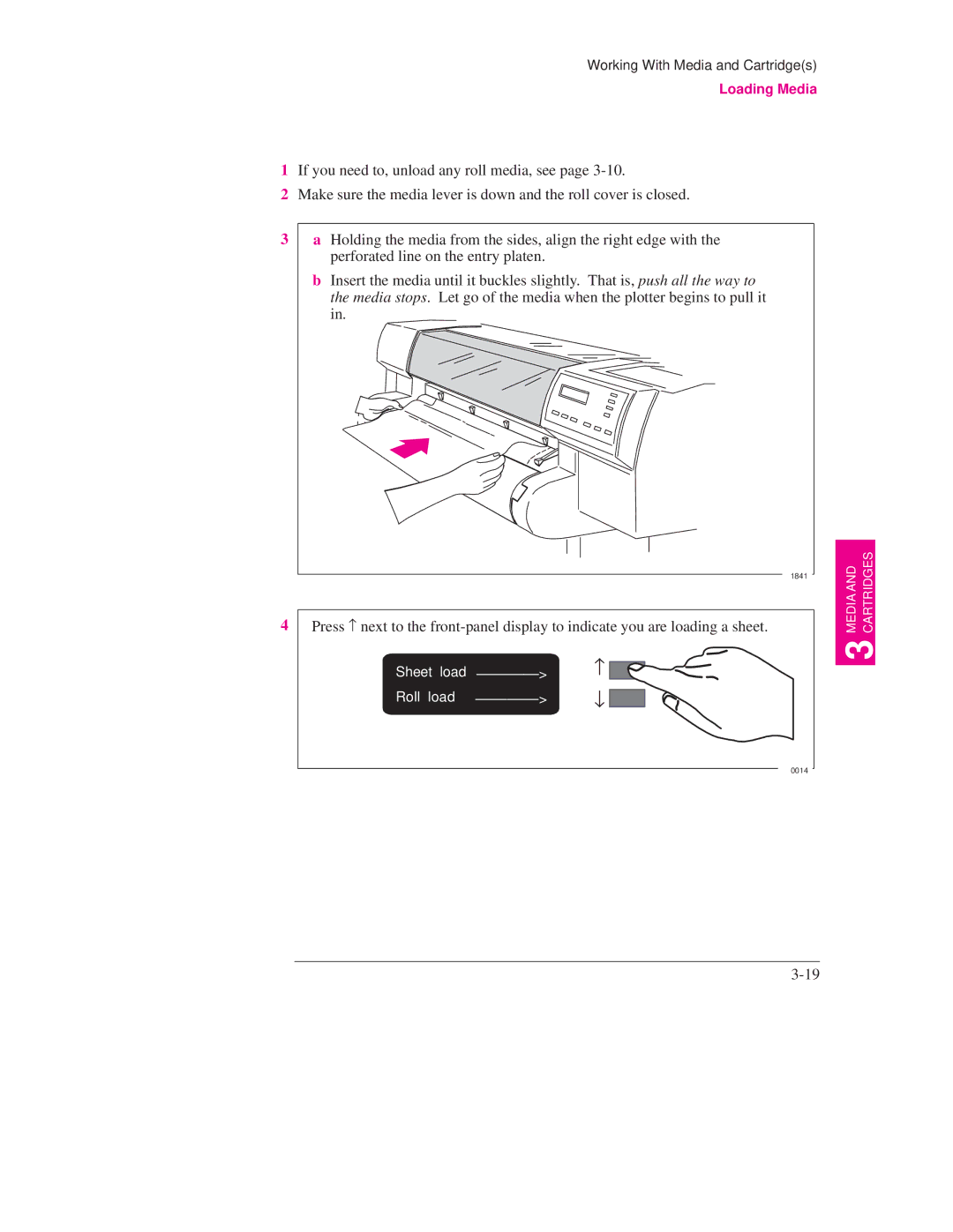 HP 700, 750C PLUS PLOTTER manual Sheet load ±±±±±±±± Roll load 