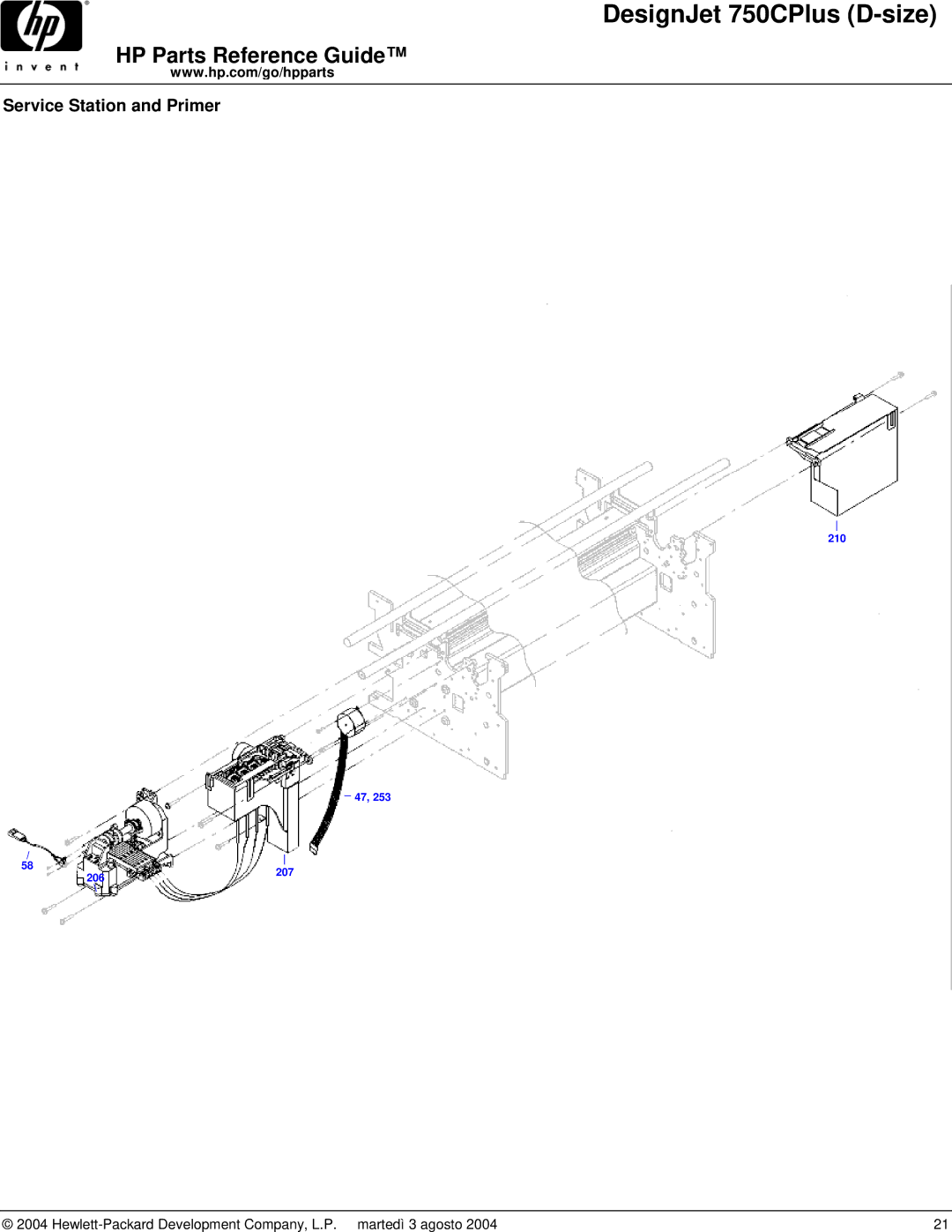 HP 750CPLUS manual Service Station and Primer 