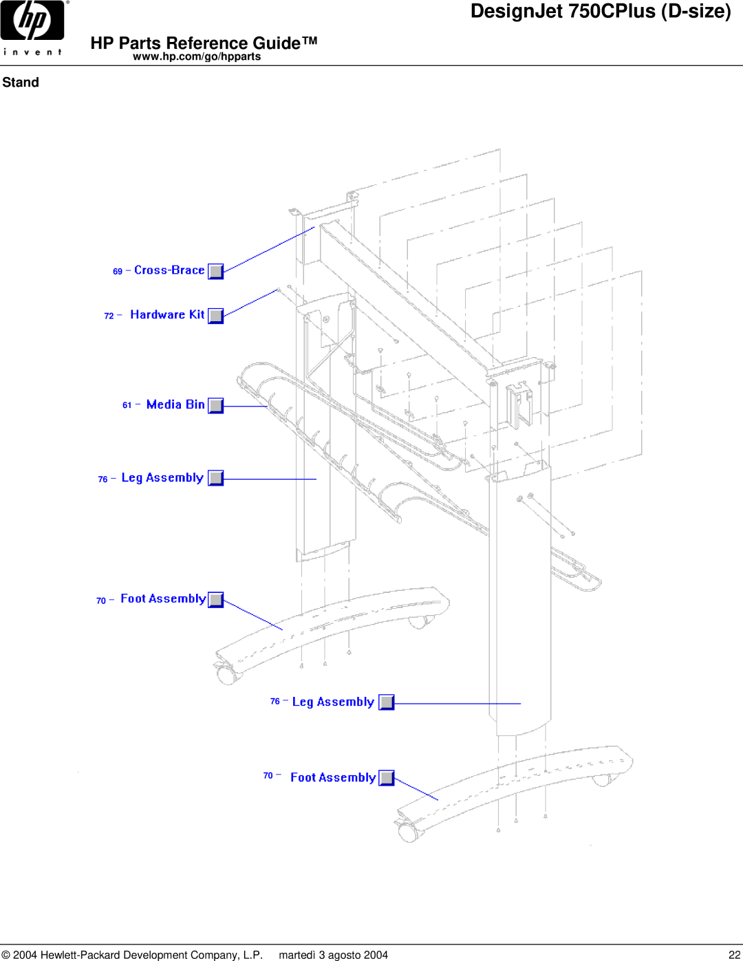 HP 750CPLUS manual Stand 