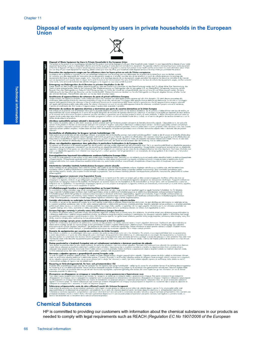 HP 7520 manual Chemical Substances 