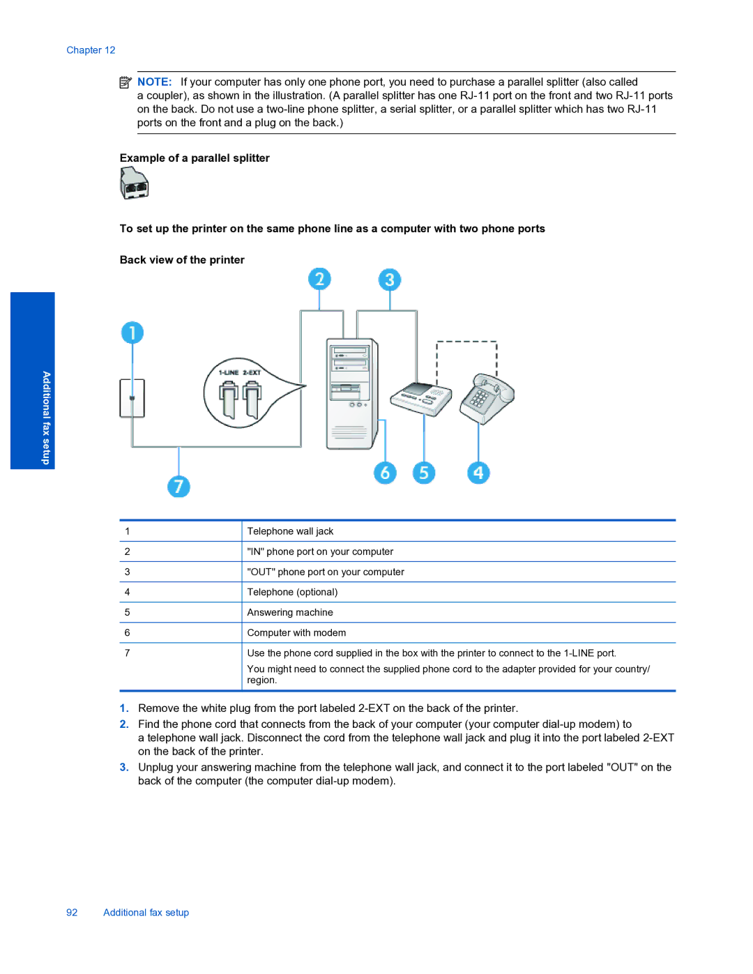 HP 7520 manual Additional fax setup 