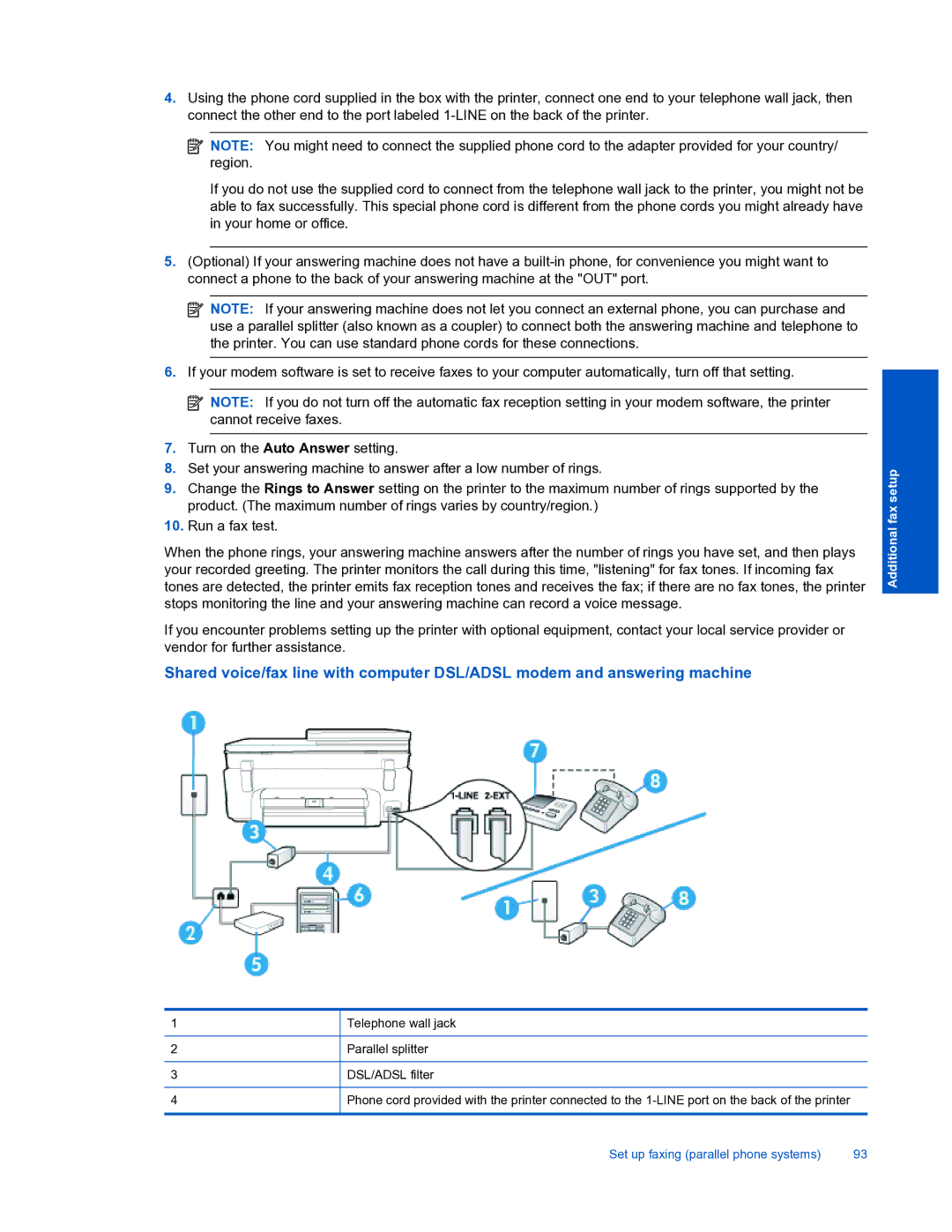 HP 7520 manual Additional fax setup 