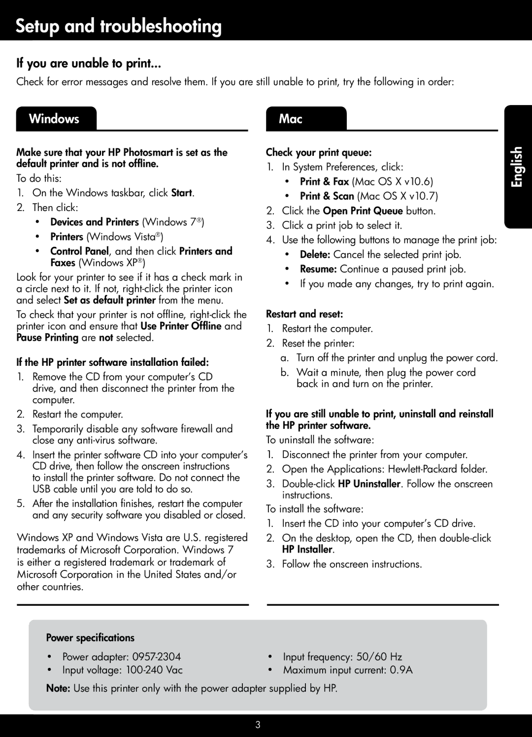 HP 7520, 7525 manual Setup and troubleshooting, If you are unable to print 