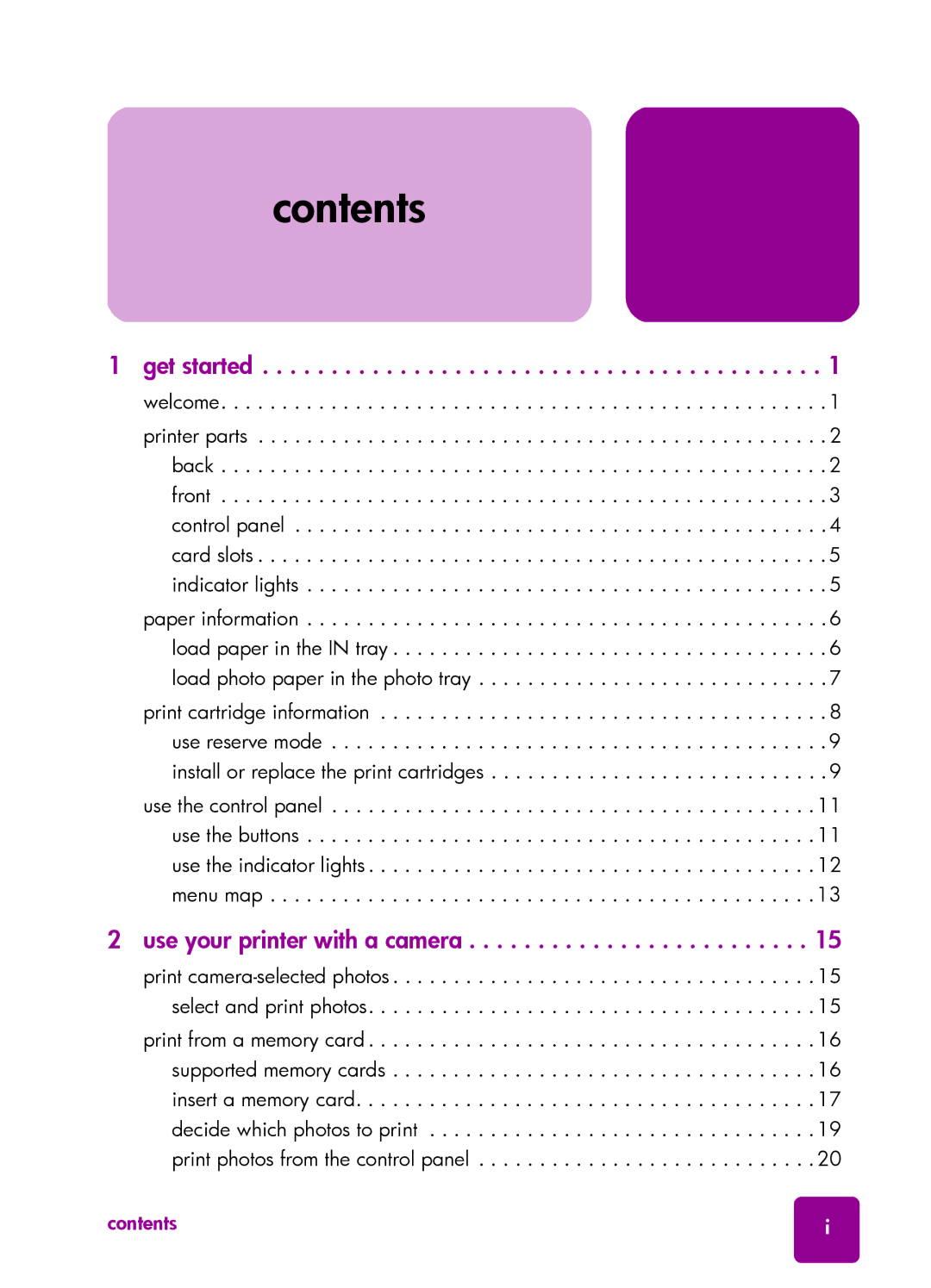 HP 7550 manual Contents 