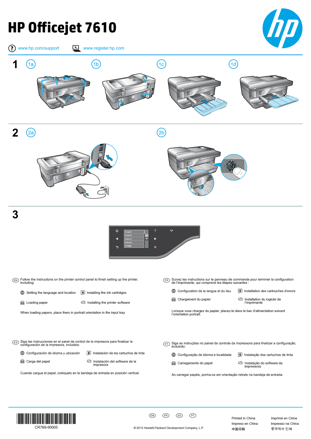 HP 7610 Wide Format manual HP Officejet, CR769-90005* *CR769-90005 