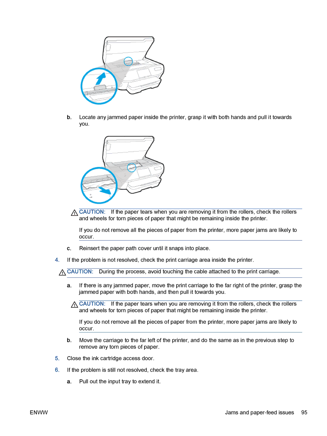 HP 7645 manual Jams and paper-feed issues 