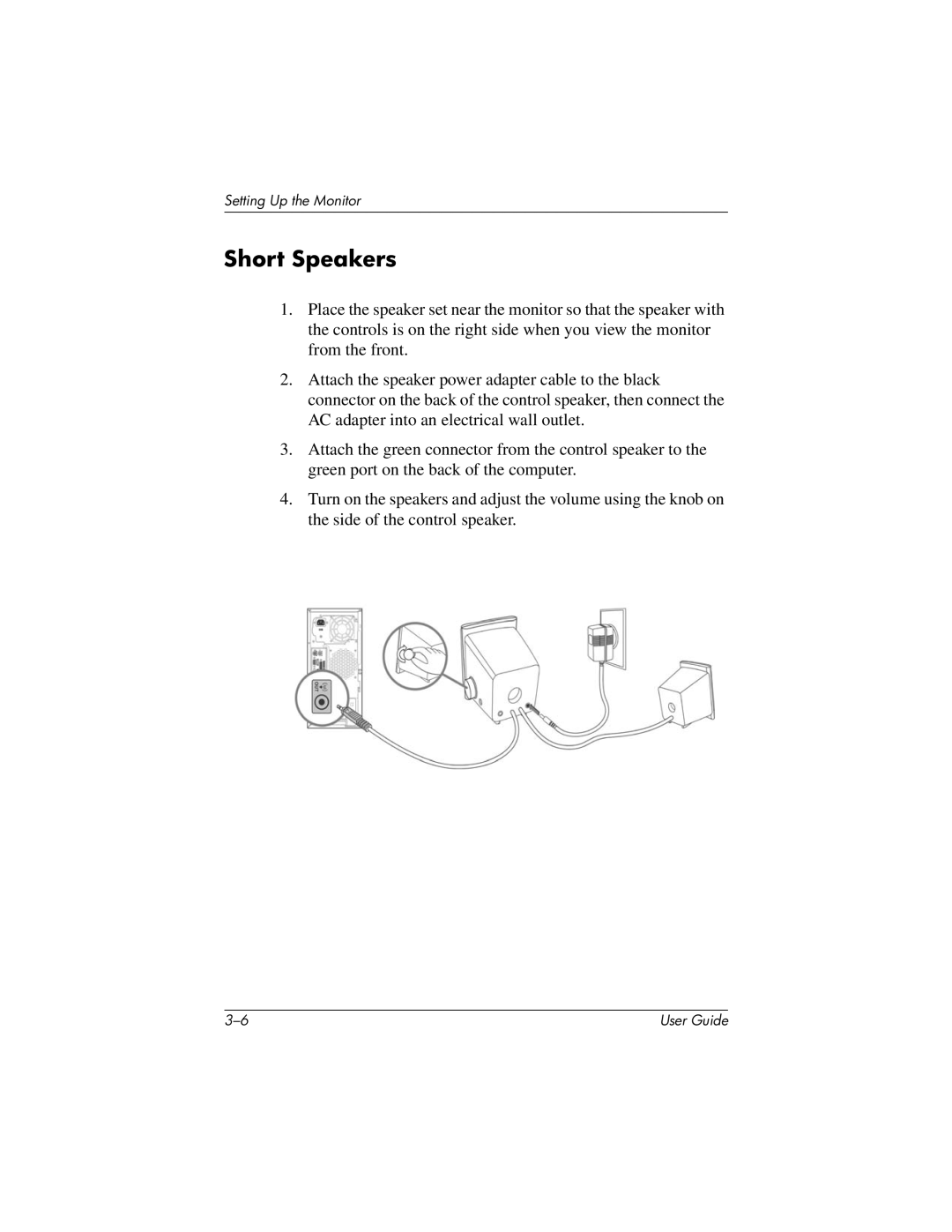 HP 7650, 7540 manual Short Speakers 