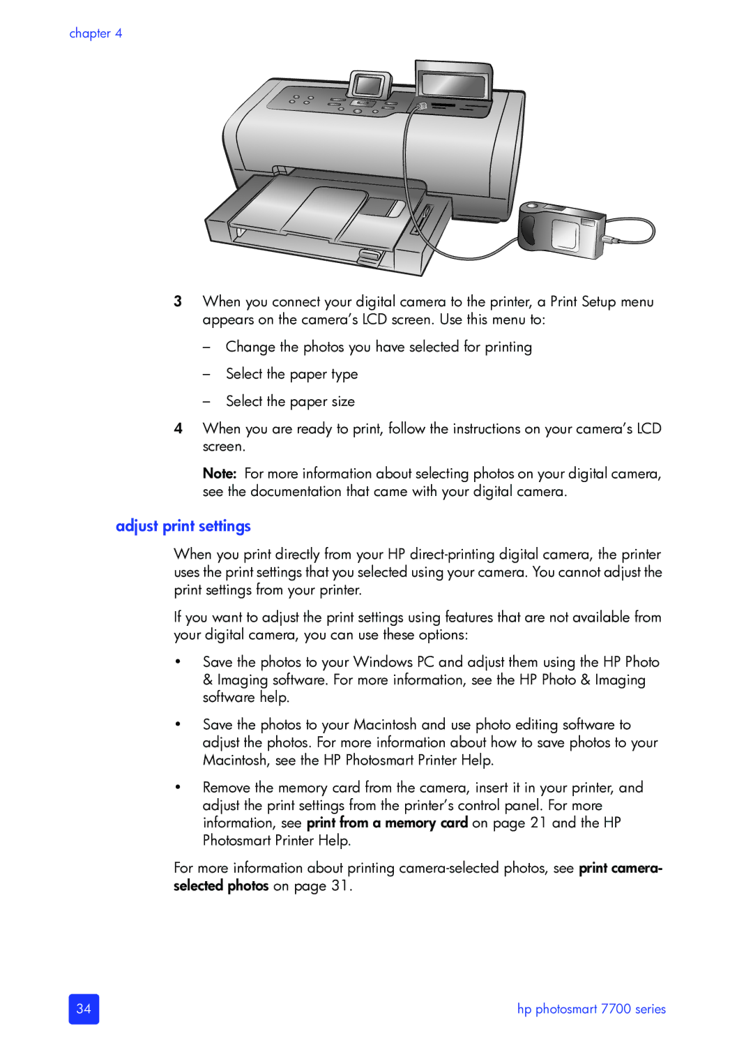 HP 7700 manual Adjust print settings 