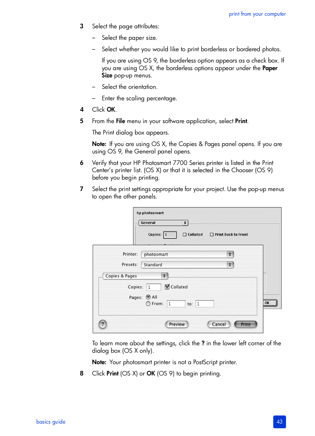 HP 7700 manual Print from your computer 