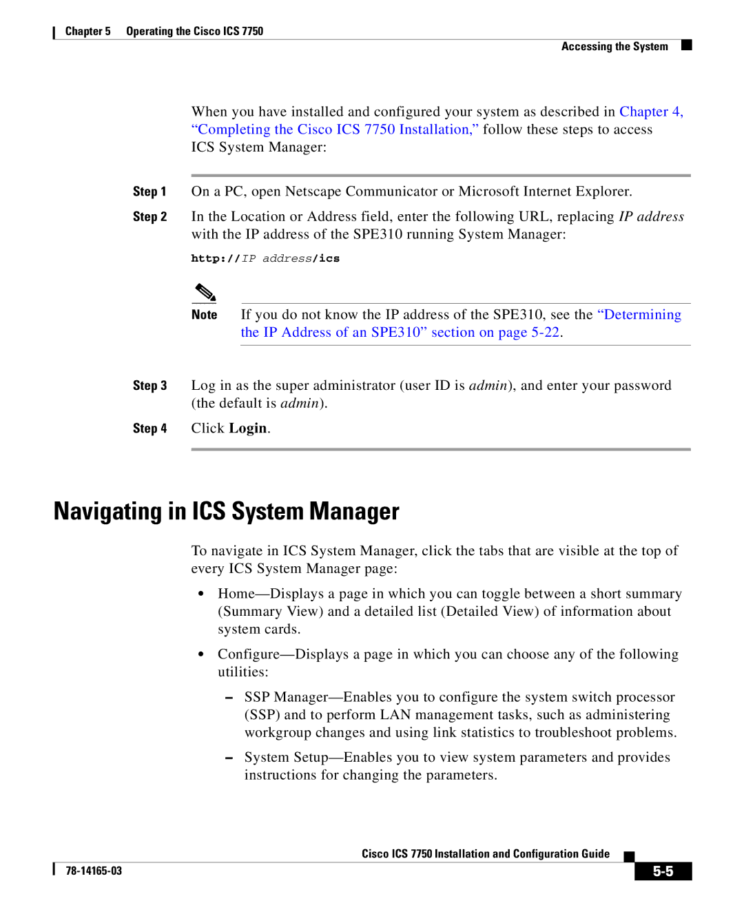 HP 7750 manual Navigating in ICS System Manager 