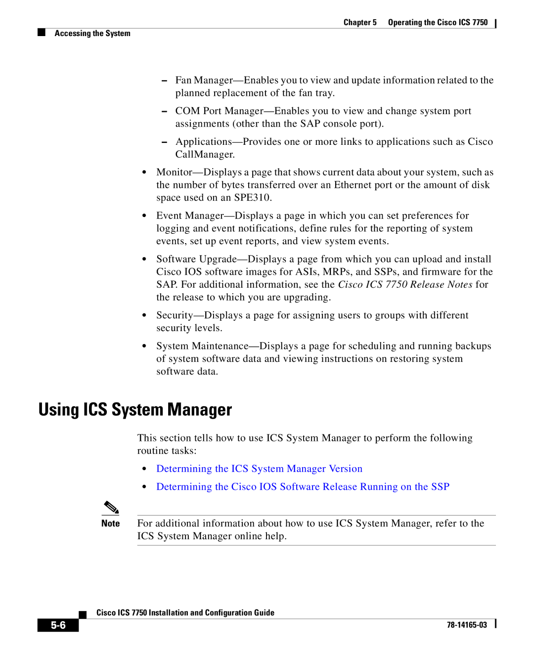 HP 7750 manual Using ICS System Manager 