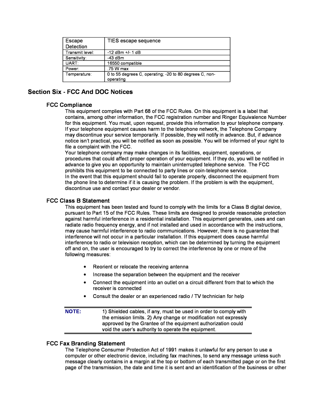 HP 8777c (LA), 8705i Section Six - FCC And DOC Notices, FCC Compliance, FCC Class B Statement, FCC Fax Branding Statement 