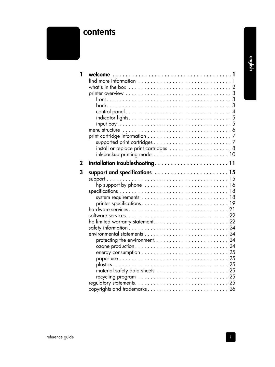 HP 7900 manual Contents 