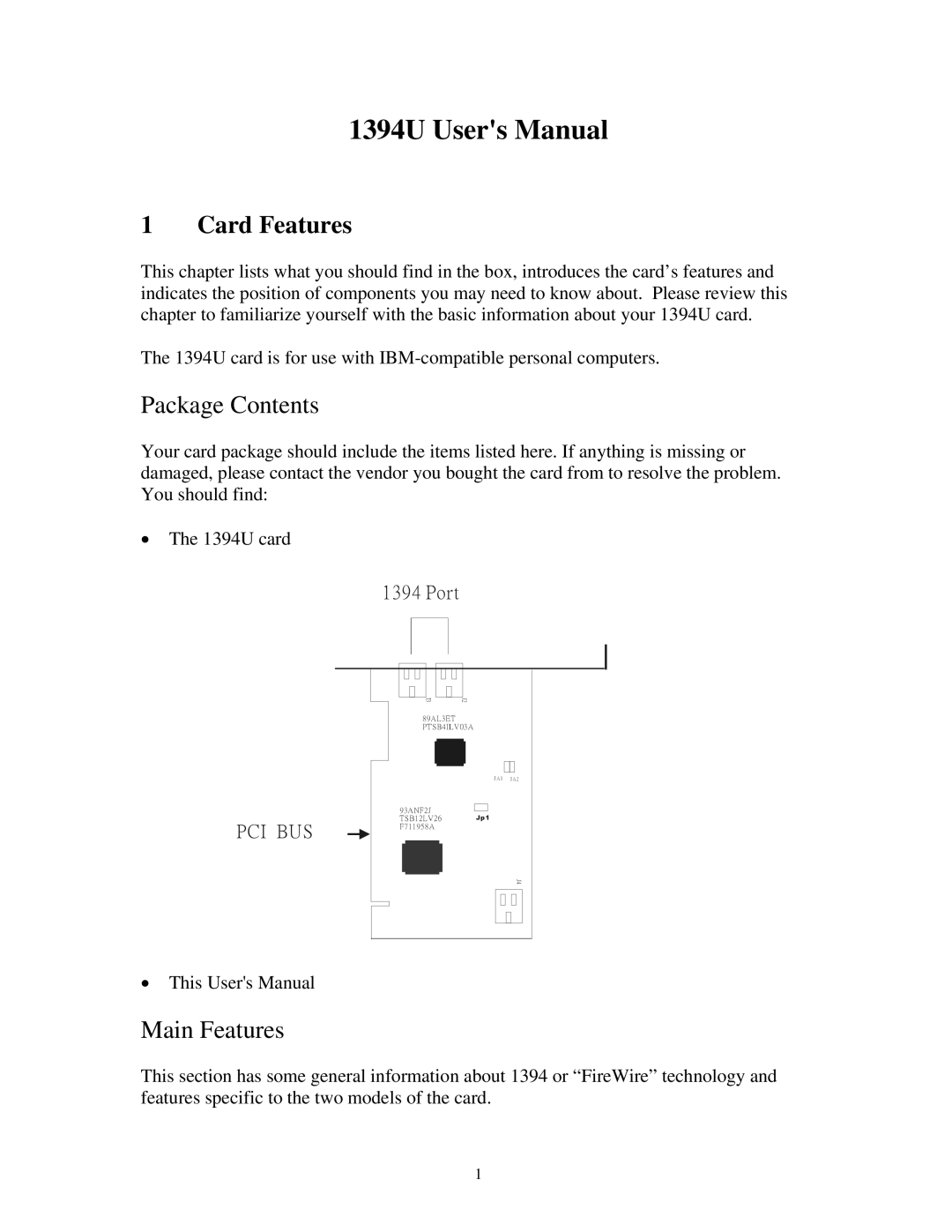 HP 7956 (LA), 7952 (LA), 7979 (LA), 7962 (LA), 7959 (LA) manual Card Features, Package Contents, Main Features 