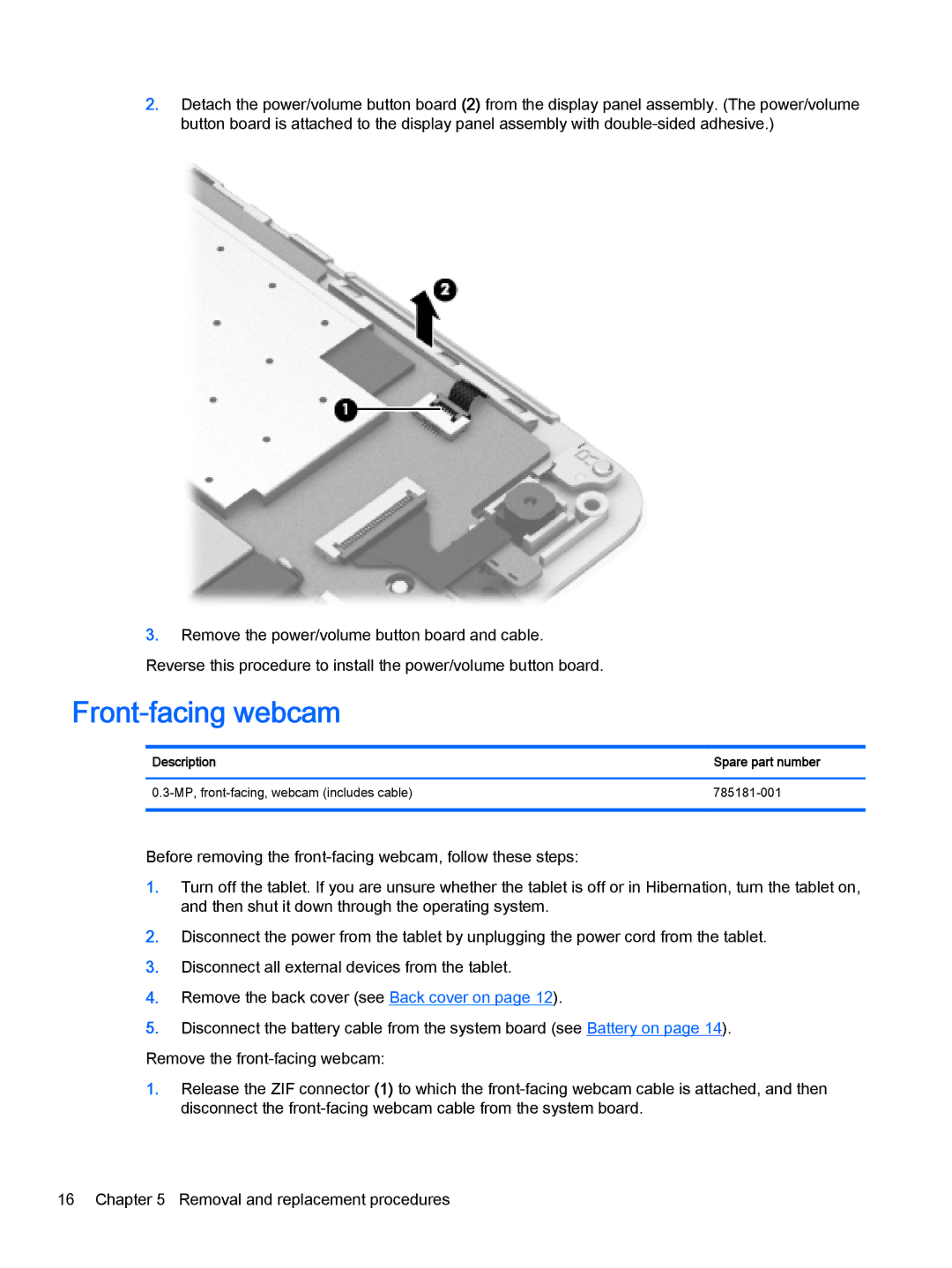 HP 8 II 1411 manual Front-facing webcam 