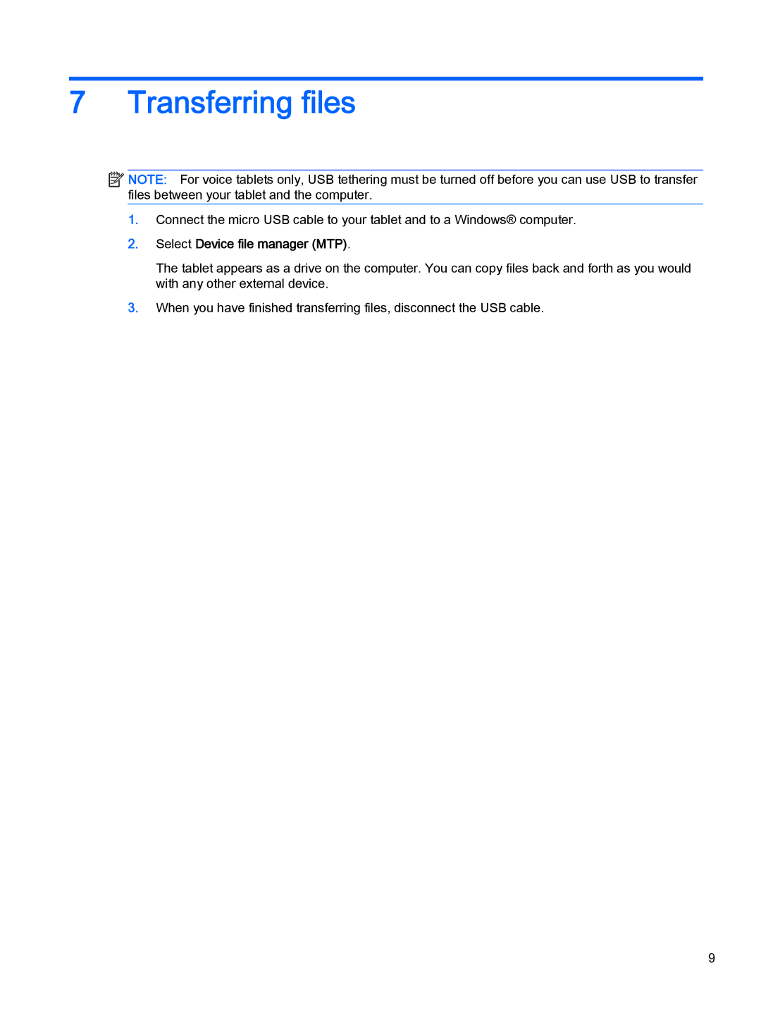 HP 8 Plus - 7500nf manual Transferring files, Select Device file manager MTP 