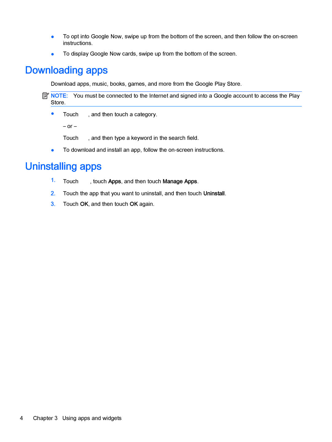 HP 8 Plus - 7500nf manual Downloading apps, Uninstalling apps 