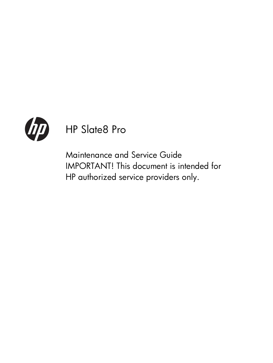 HP 8 Pro 7600ca, 8 Pro 7600us manual HP Slate8 Pro 