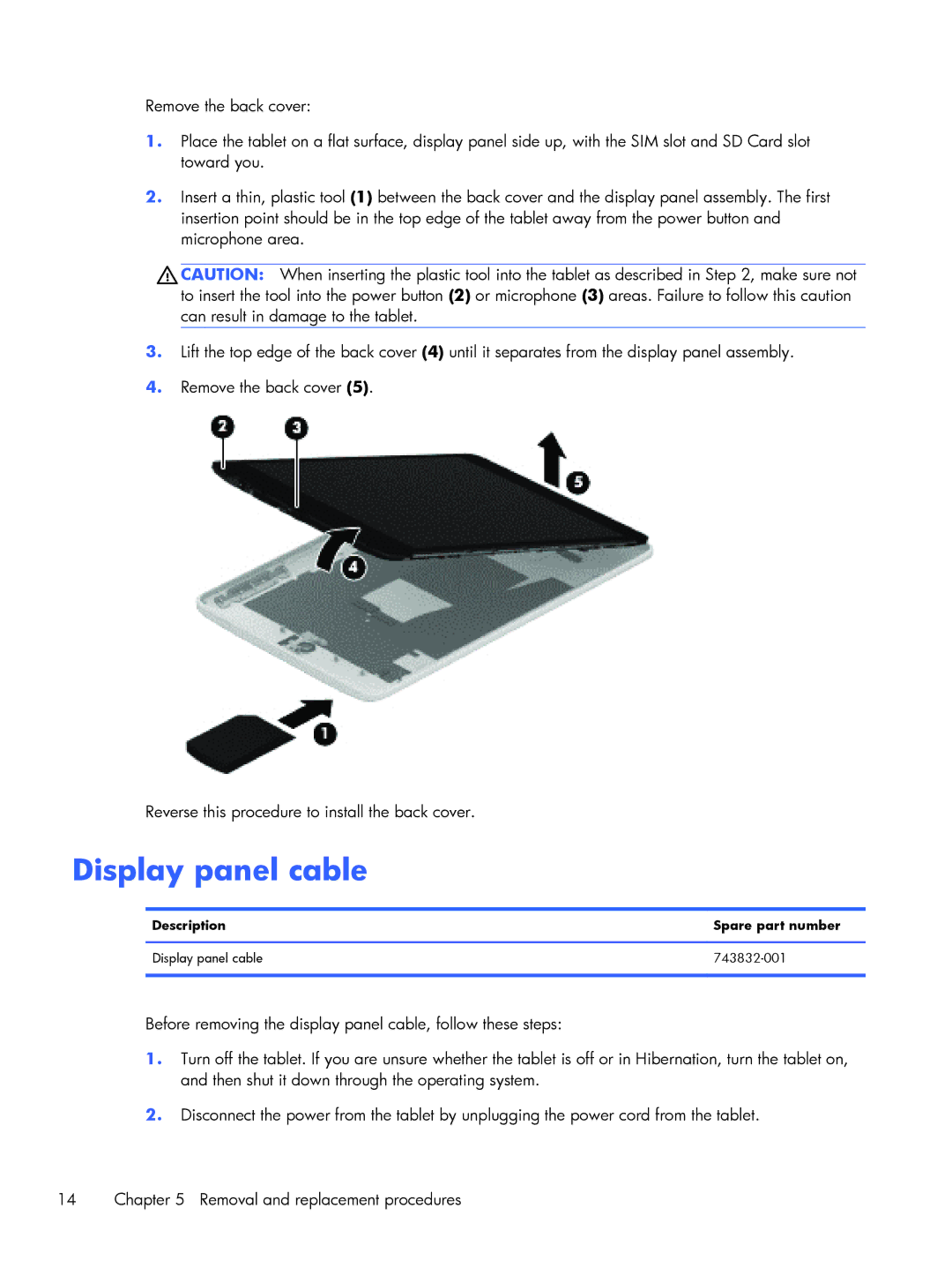 HP 8 Pro 7600us, 8 Pro 7600ca manual Display panel cable 