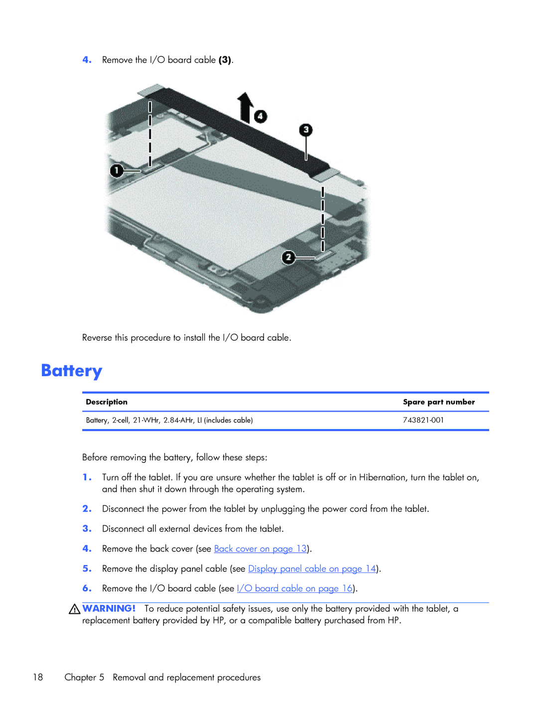 HP 8 Pro 7600us, 8 Pro 7600ca manual Battery 