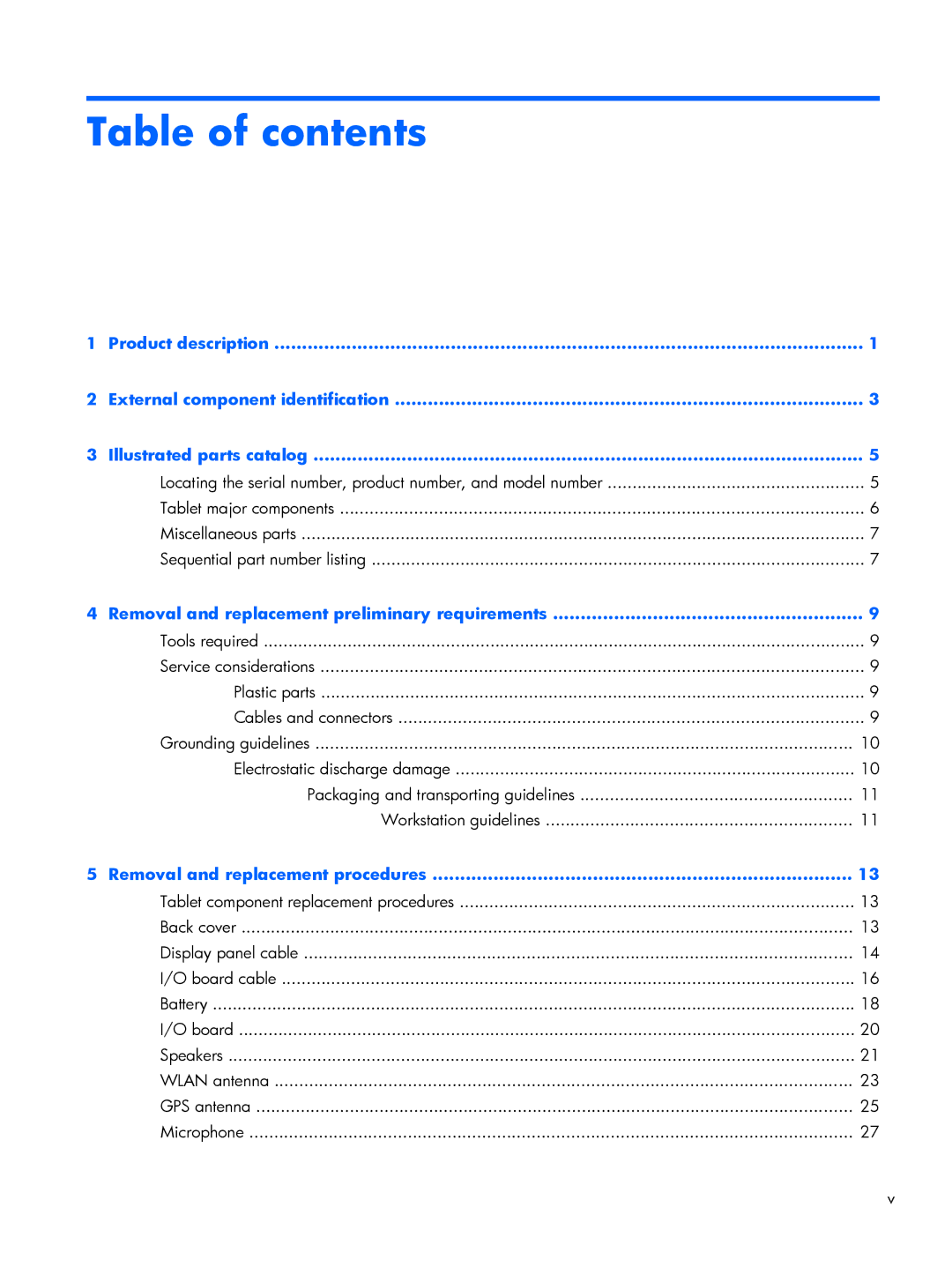 HP 8 Pro 7600ca, 8 Pro 7600us manual Table of contents 