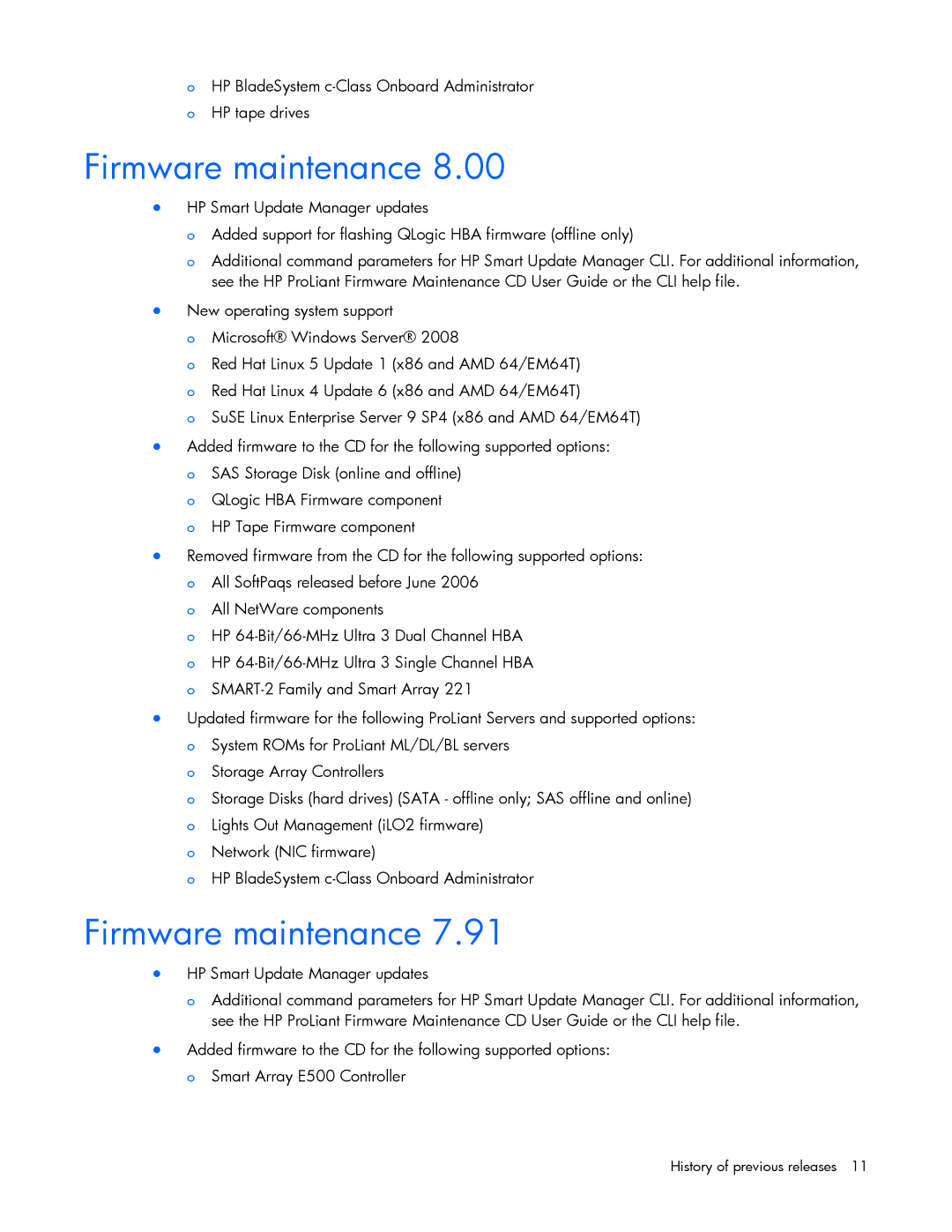 HP 8 manual Firmware maintenance 