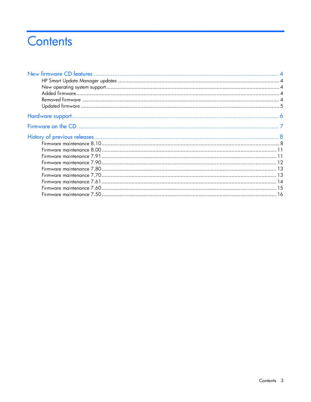 HP 8 manual Contents 