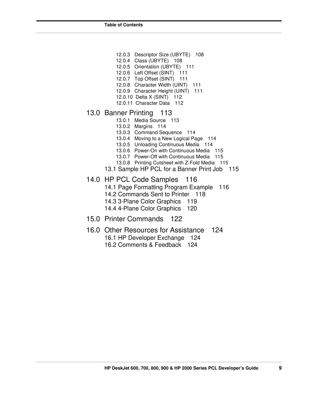 HP 700, 800 manual Printer Commands 