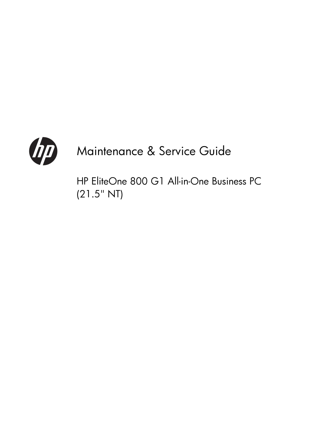 HP 800 G1 21.5 Non-Touch manual Maintenance & Service Guide 