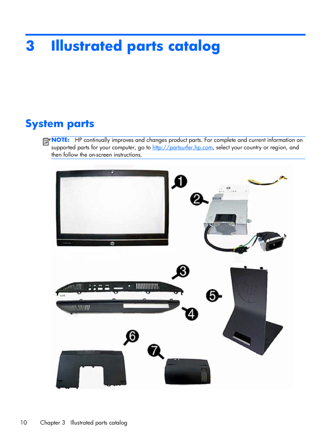 HP 800 G1 21.5 Non-Touch manual System parts, Illustrated parts catalog 