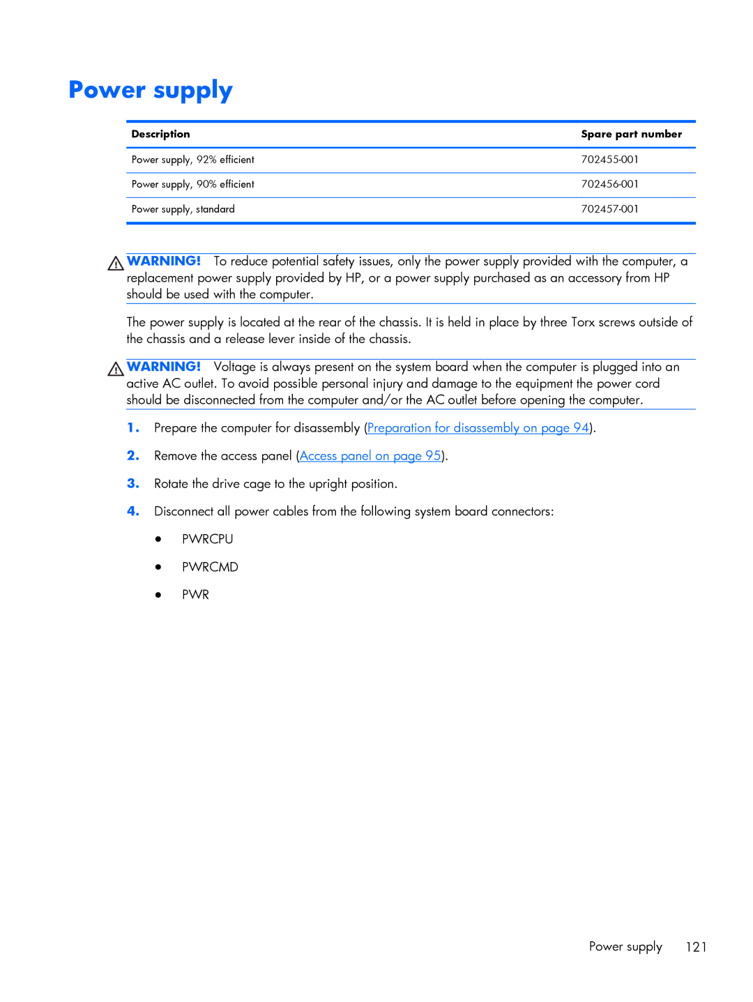 HP 800 G1 manual Pwrcpu Pwrcmd PWR 