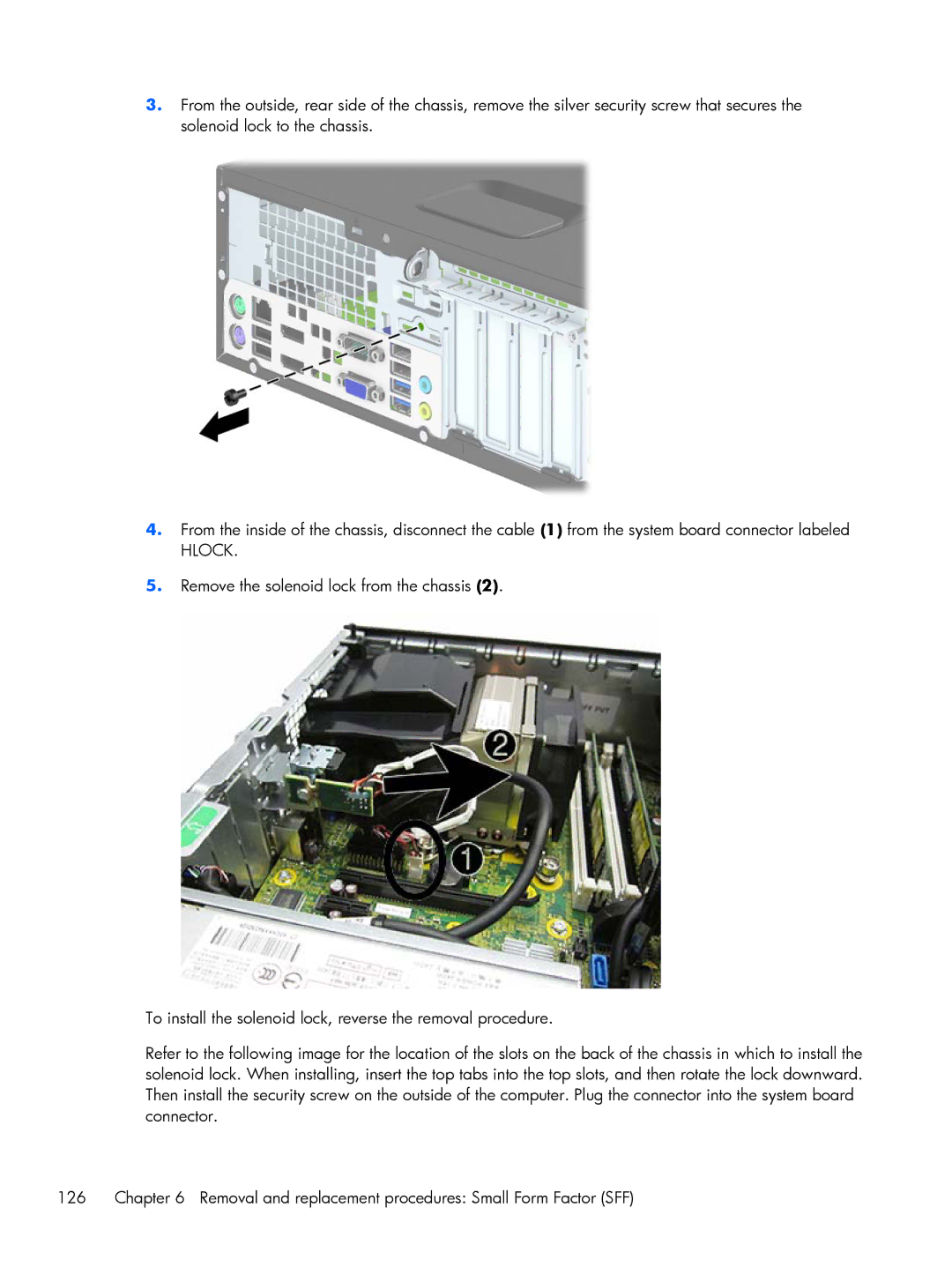 HP 800 G1 manual Hlock 