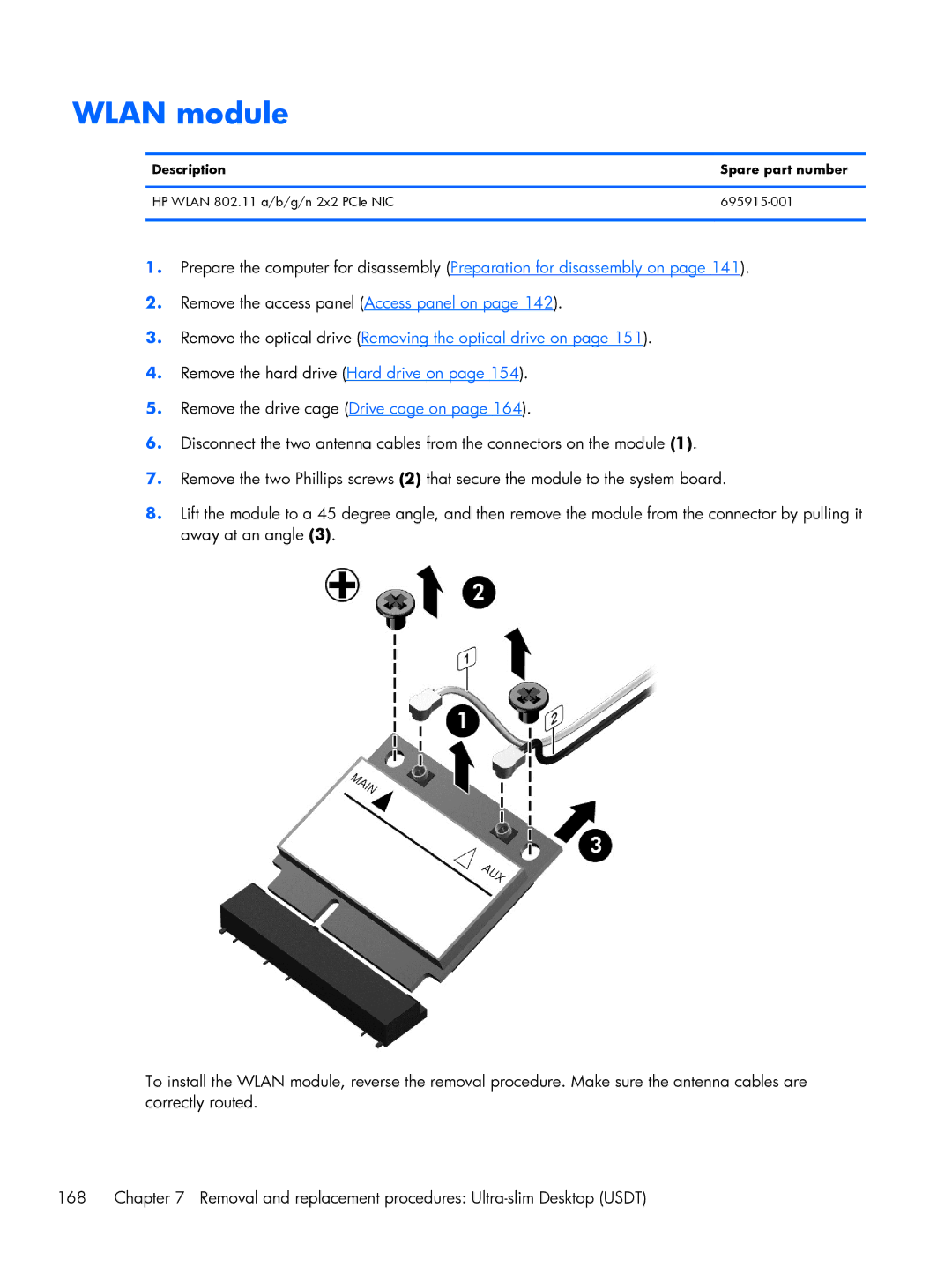 HP 800 G1 manual Wlan module 