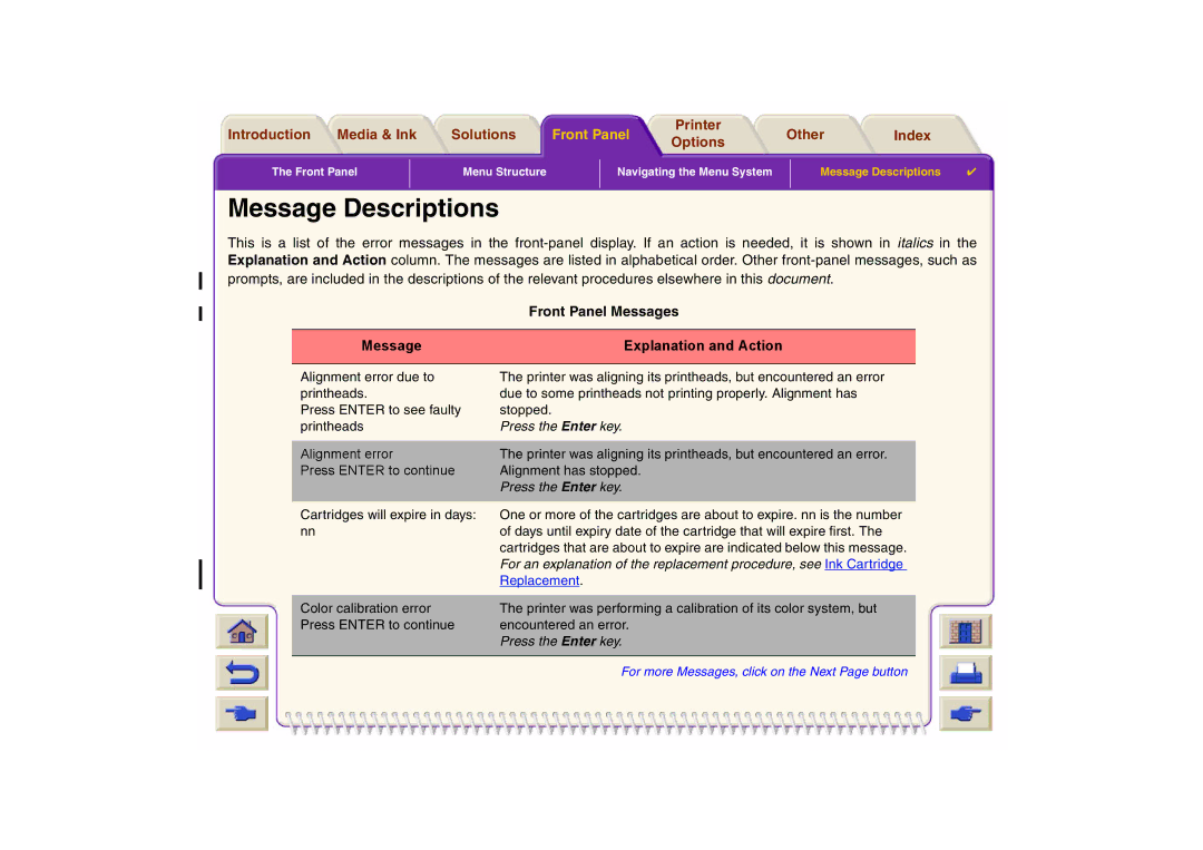 HP 800 manual Front Panel Menu Structure Navigating the Menu System 