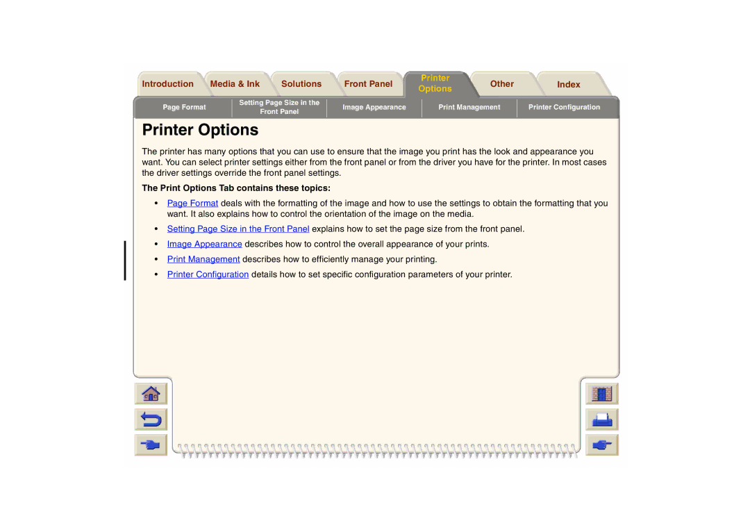 HP 800 manual Printer Options 