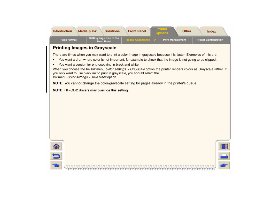 HP 800 manual Printing Images in Grayscale 