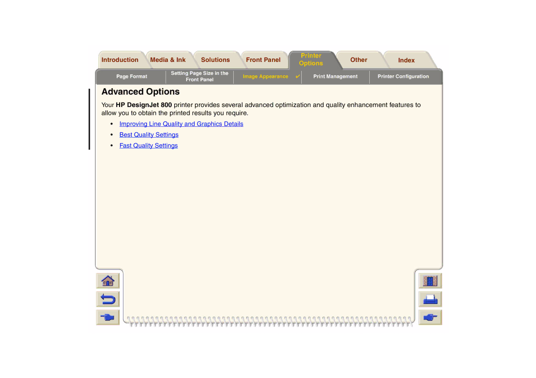 HP 800 manual Advanced Options 