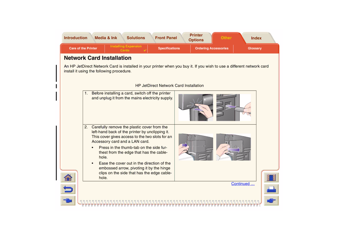 HP 800 manual Network Card Installation 