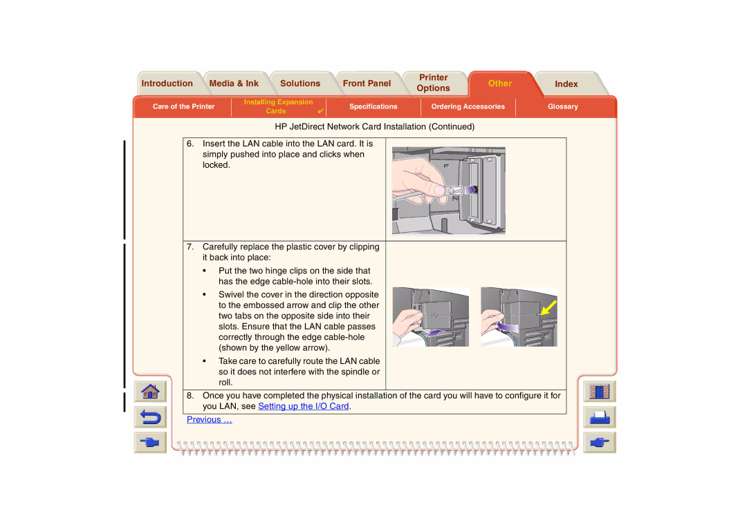 HP 800 manual Care of the Printer 