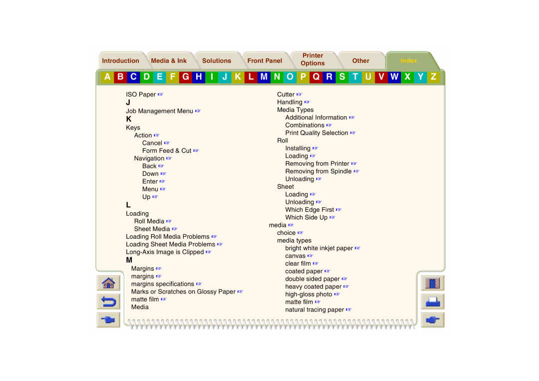 HP 800 manual ISO Paper Job Management Menu Keys Action 