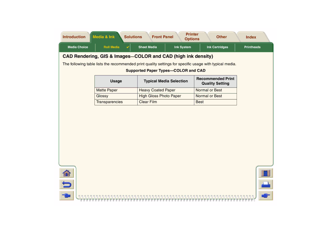 HP 800 manual CAD Rendering, GIS & Images-COLOR and CAD high ink density 