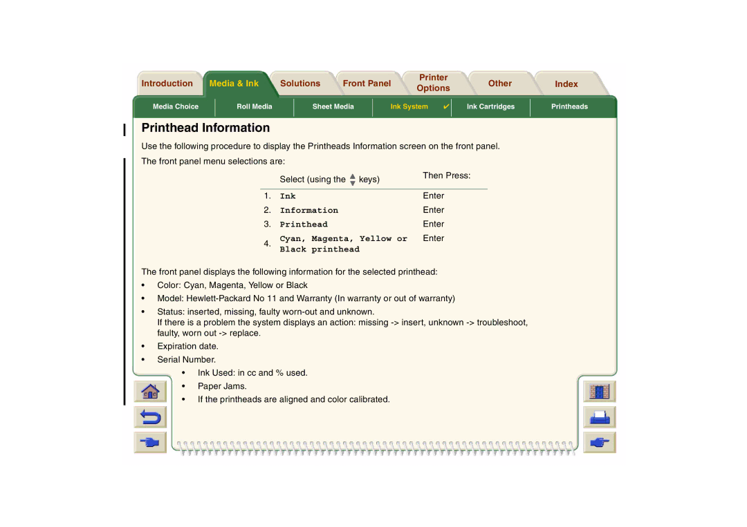 HP 800 manual Printhead Information, Black printhead 