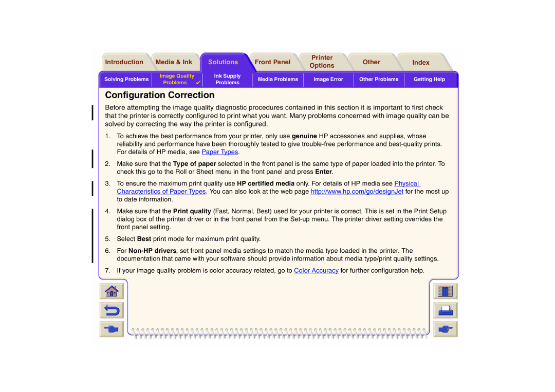 HP 800 manual Configuration Correction 