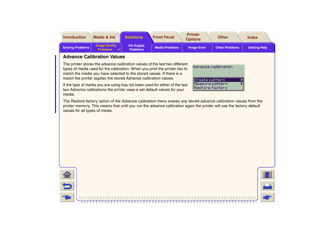 HP 800 manual Advance Calibration Values 