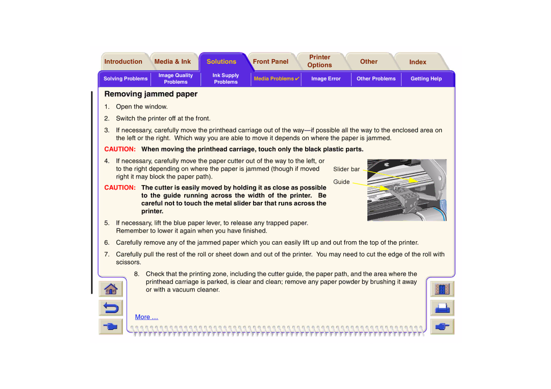 HP 800 manual Removing jammed paper, Open the window Switch the printer off at the front 