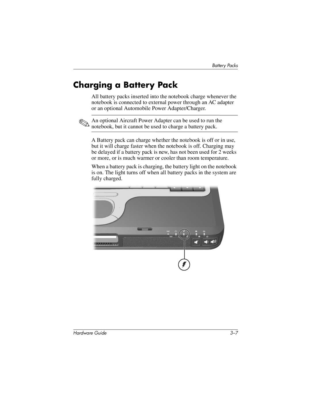 HP 8000 Mobile manual Charging a Battery Pack 